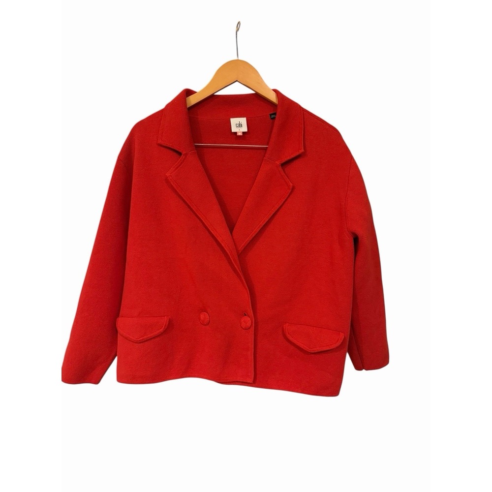 CABI Fall 23 Red Coronation Cardigan Cotton Jacket L Large #4479